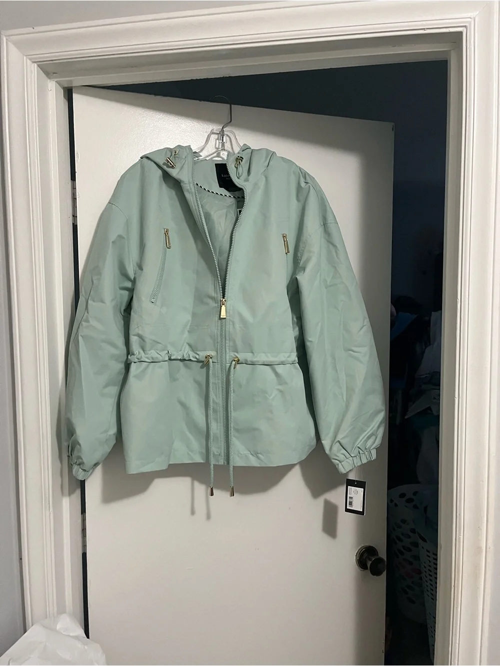 Kate Spade  Light  Mint Hooded Anorak Jacket with Hardware